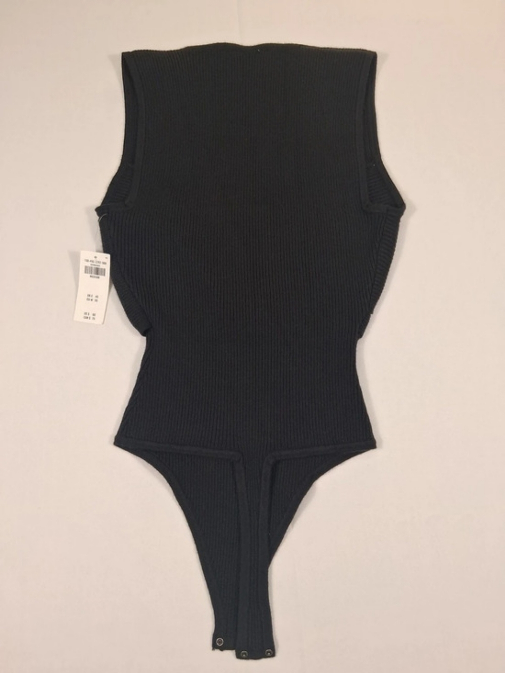 Abercrombie & Fitch Black Ribbed Sweater Bodysuit Size M Fall Casual - Picture 2 of 10